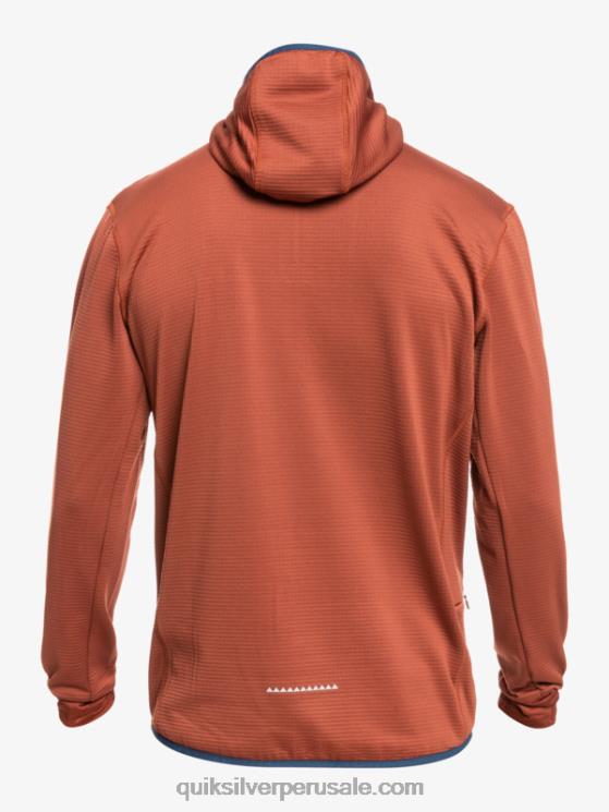 Quiksilver N8LNT1875 hombres caoba sudadera con capucha y cremallera de un cuarto de punto empinado