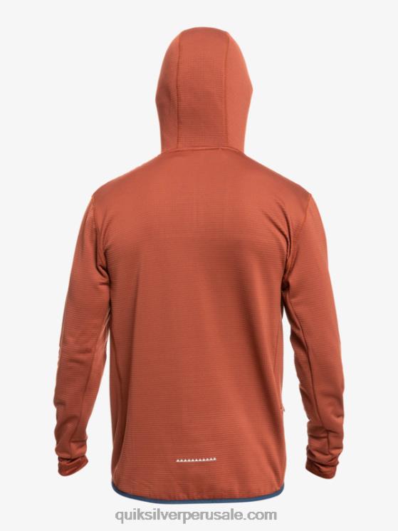 Quiksilver N8LNT1875 hombres caoba sudadera con capucha y cremallera de un cuarto de punto empinado