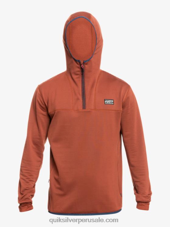 Quiksilver N8LNT1875 hombres caoba sudadera con capucha y cremallera de un cuarto de punto empinado