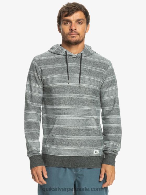 Quiksilver N8LNT580 hombres raya otway negra gran sudadera con capucha otway
