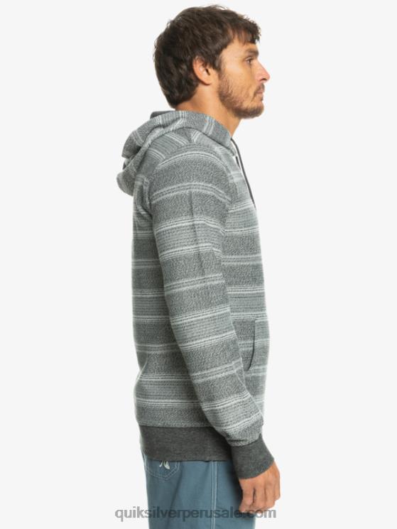 Quiksilver N8LNT580 hombres raya otway negra gran sudadera con capucha otway