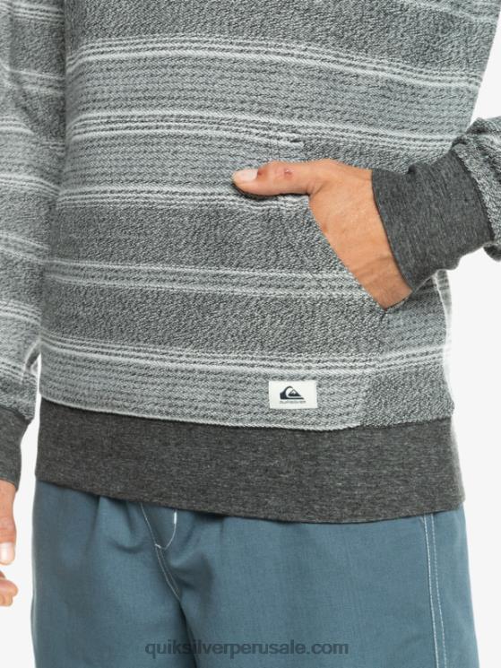Quiksilver N8LNT580 hombres raya otway negra gran sudadera con capucha otway