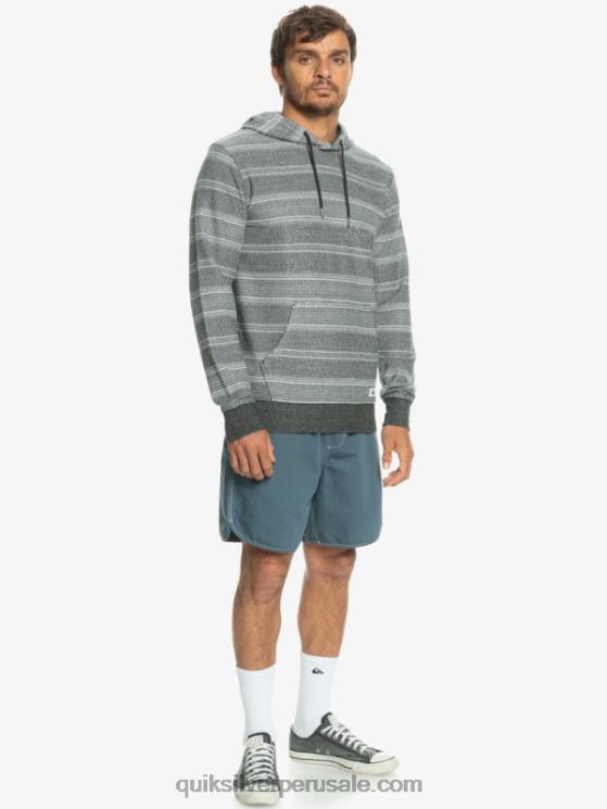 Quiksilver N8LNT580 hombres raya otway negra gran sudadera con capucha otway