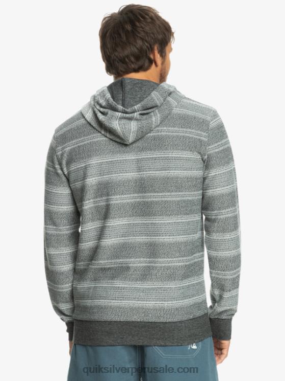 Quiksilver N8LNT580 hombres raya otway negra gran sudadera con capucha otway