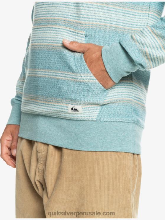 Quiksilver N8LNT581 hombres raya otway azul bretaña gran sudadera con capucha otway