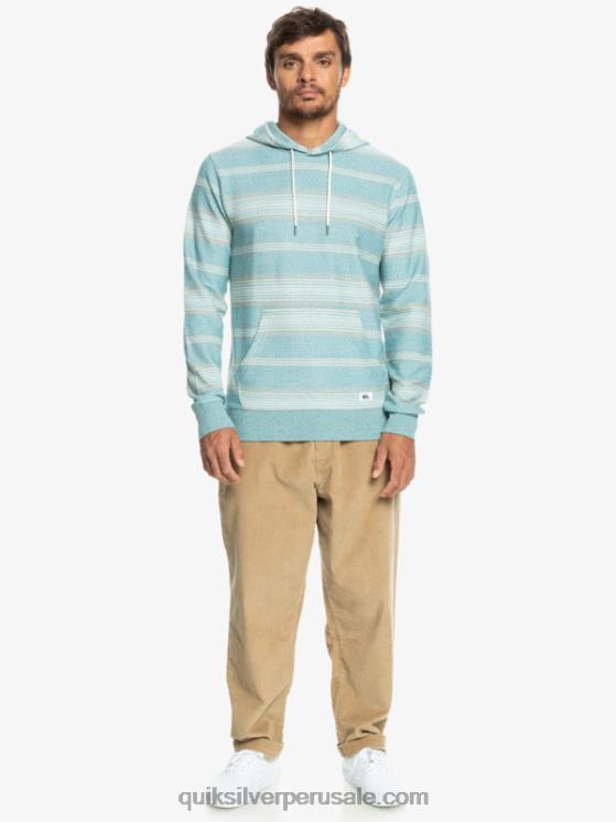 Quiksilver N8LNT581 hombres raya otway azul bretaña gran sudadera con capucha otway