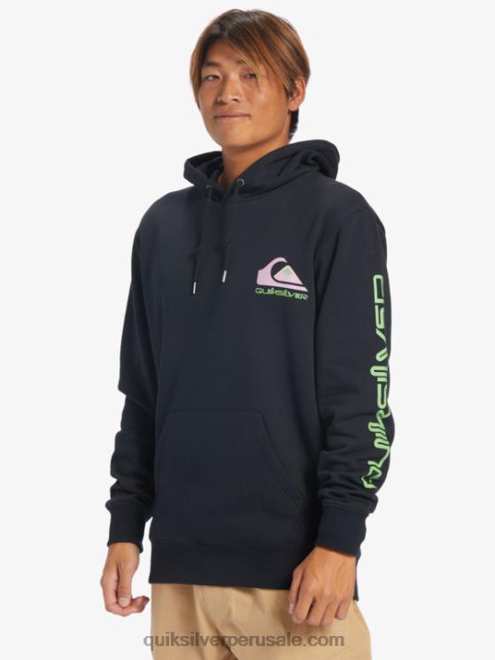 Quiksilver N8LNT641 hombres negro sudadera con capucha y logo omni