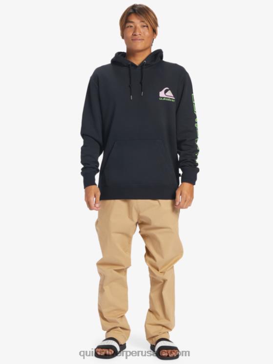 Quiksilver N8LNT641 hombres negro sudadera con capucha y logo omni