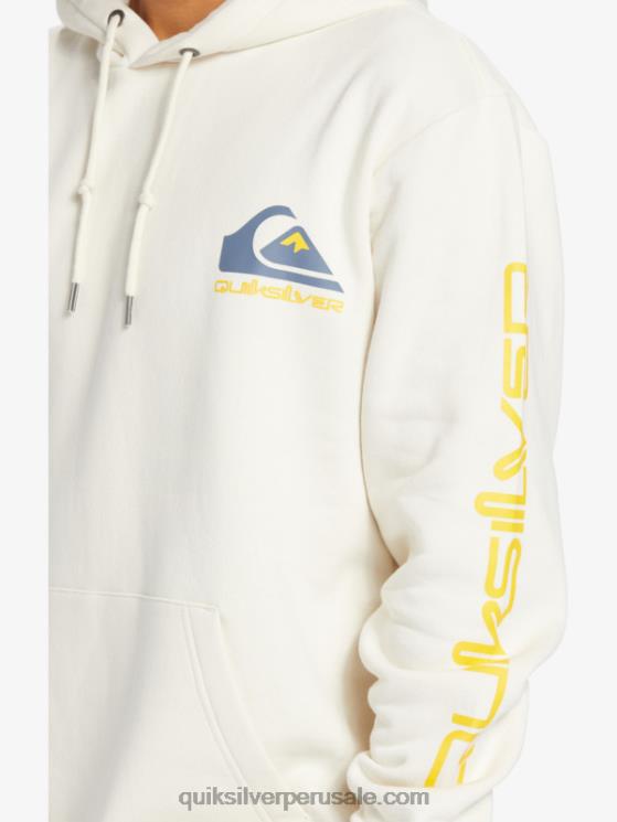 Quiksilver N8LNT642 hombres abedul sudadera con capucha y logo omni