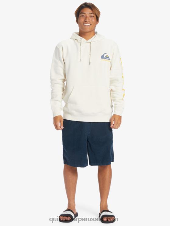 Quiksilver N8LNT642 hombres abedul sudadera con capucha y logo omni