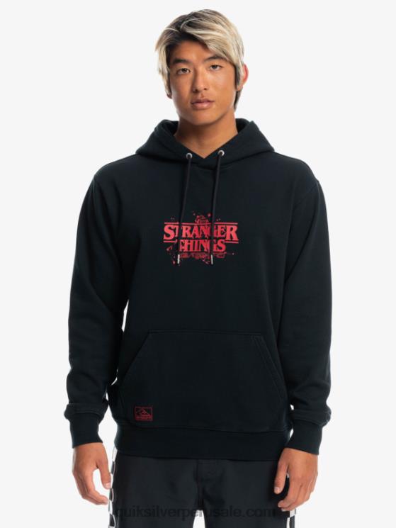Quiksilver x Stranger N8LNT1806 hombres negro sudadera con logo oficial Things