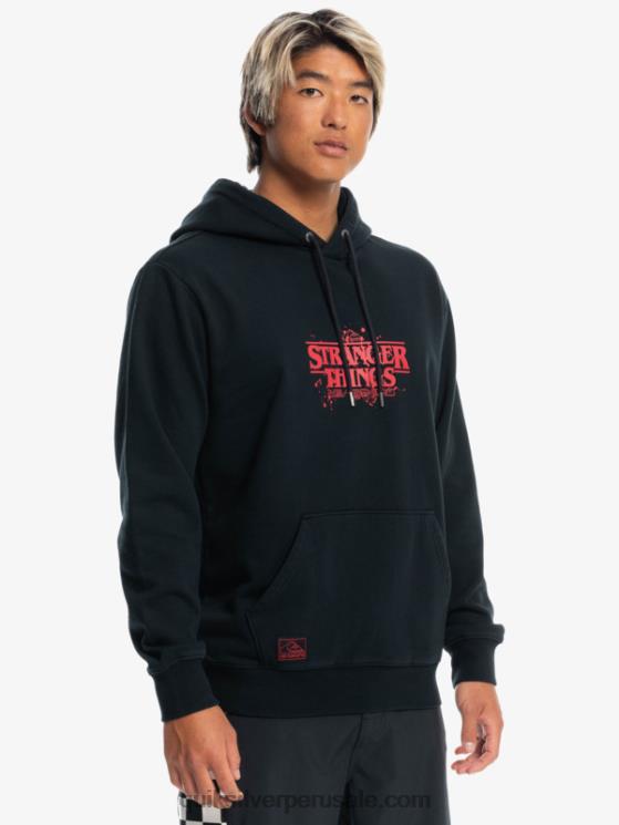 Quiksilver x Stranger N8LNT1806 hombres negro sudadera con logo oficial Things