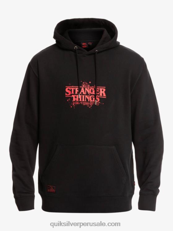 Quiksilver x Stranger N8LNT1806 hombres negro sudadera con logo oficial Things
