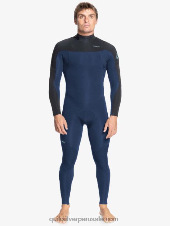 Quiksilver N8LNT1175 hombres azul marino oscuro/negro Traje de neopreno con cremallera trasera para 4/3 sesiones diarias