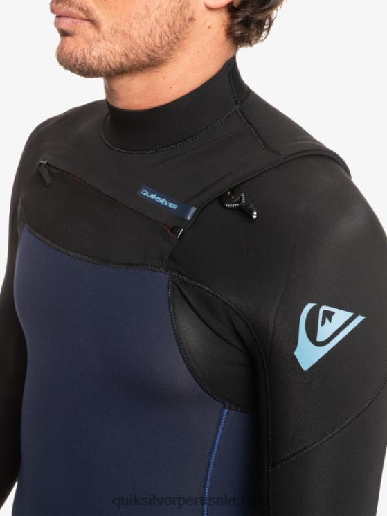 Quiksilver N8LNT1278 hombres azul marino oscuro/negro Traje de neopreno con cremallera en el pecho para 3/2 sesiones diarias