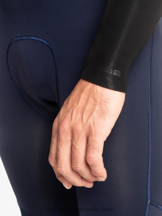 Quiksilver N8LNT1278 hombres azul marino oscuro/negro Traje de neopreno con cremallera en el pecho para 3/2 sesiones diarias