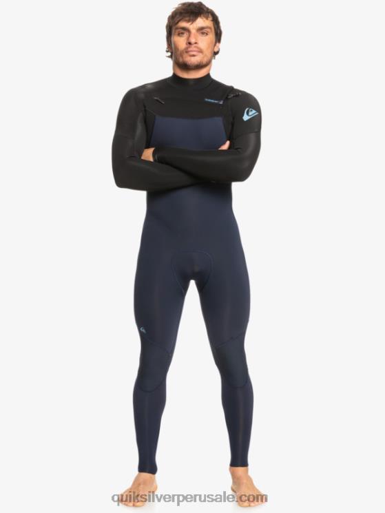 Quiksilver N8LNT1278 hombres azul marino oscuro/negro Traje de neopreno con cremallera en el pecho para 3/2 sesiones diarias