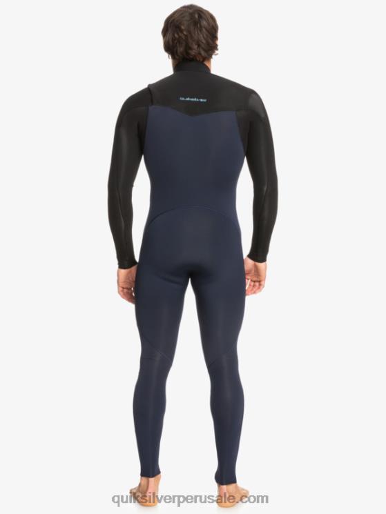 Quiksilver N8LNT1278 hombres azul marino oscuro/negro Traje de neopreno con cremallera en el pecho para 3/2 sesiones diarias