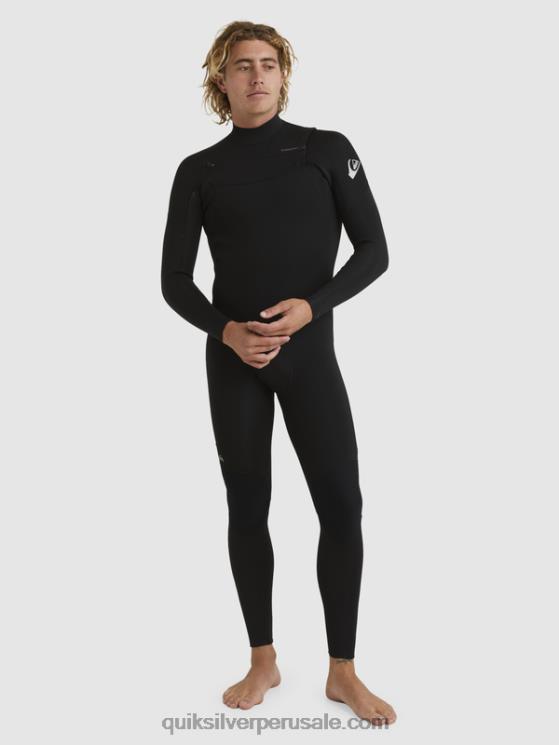 Quiksilver N8LNT1280 hombres negro Traje de neopreno con cremallera en el pecho para 3/2 sesiones diarias