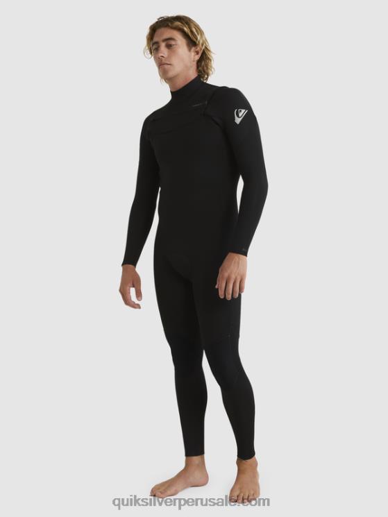 Quiksilver N8LNT1280 hombres negro Traje de neopreno con cremallera en el pecho para 3/2 sesiones diarias