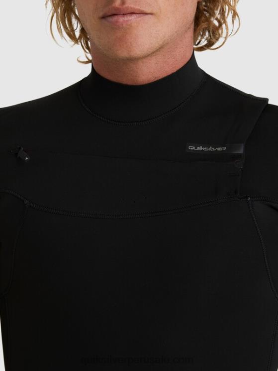 Quiksilver N8LNT1280 hombres negro Traje de neopreno con cremallera en el pecho para 3/2 sesiones diarias
