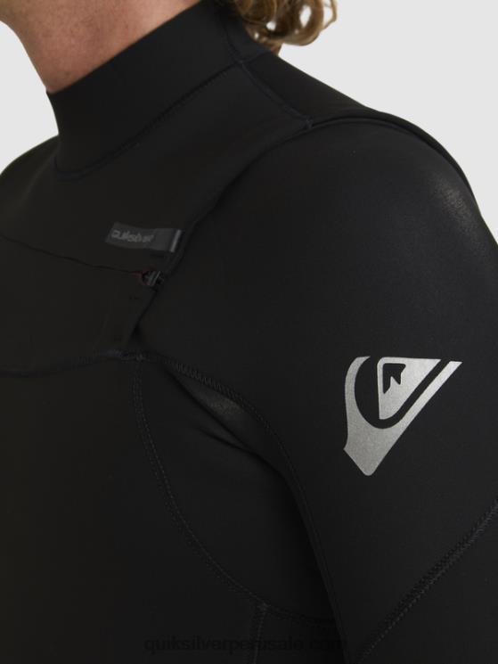 Quiksilver N8LNT1280 hombres negro Traje de neopreno con cremallera en el pecho para 3/2 sesiones diarias