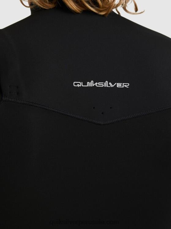 Quiksilver N8LNT1280 hombres negro Traje de neopreno con cremallera en el pecho para 3/2 sesiones diarias