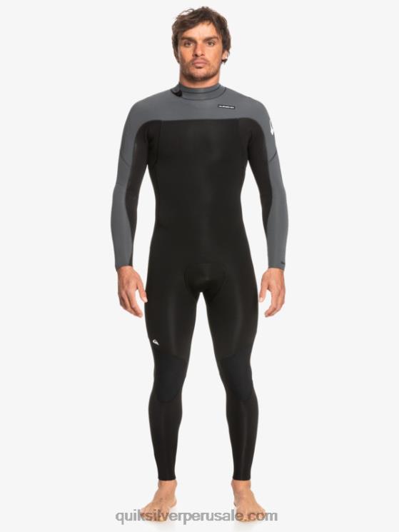Quiksilver N8LNT926 hombres negro/bronce Traje de neopreno con cremallera trasera para 3/2 sesiones diarias
