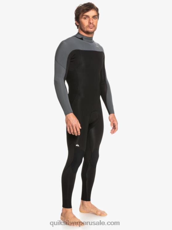 Quiksilver N8LNT926 hombres negro/bronce Traje de neopreno con cremallera trasera para 3/2 sesiones diarias
