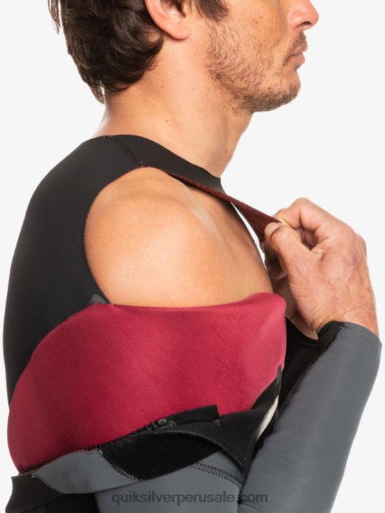 Quiksilver N8LNT926 hombres negro/bronce Traje de neopreno con cremallera trasera para 3/2 sesiones diarias