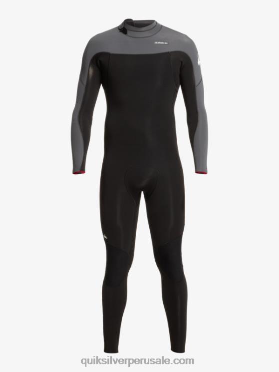 Quiksilver N8LNT926 hombres negro/bronce Traje de neopreno con cremallera trasera para 3/2 sesiones diarias
