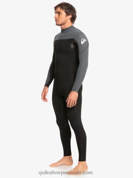 Quiksilver N8LNT926 hombres negro/bronce Traje de neopreno con cremallera trasera para 3/2 sesiones diarias