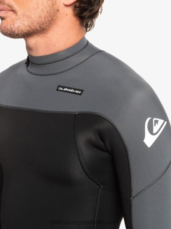 Quiksilver N8LNT926 hombres negro/bronce Traje de neopreno con cremallera trasera para 3/2 sesiones diarias
