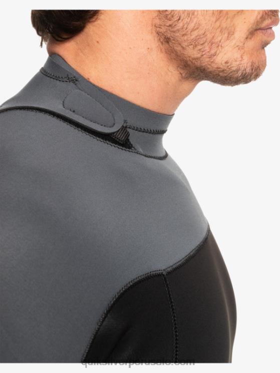 Quiksilver N8LNT926 hombres negro/bronce Traje de neopreno con cremallera trasera para 3/2 sesiones diarias