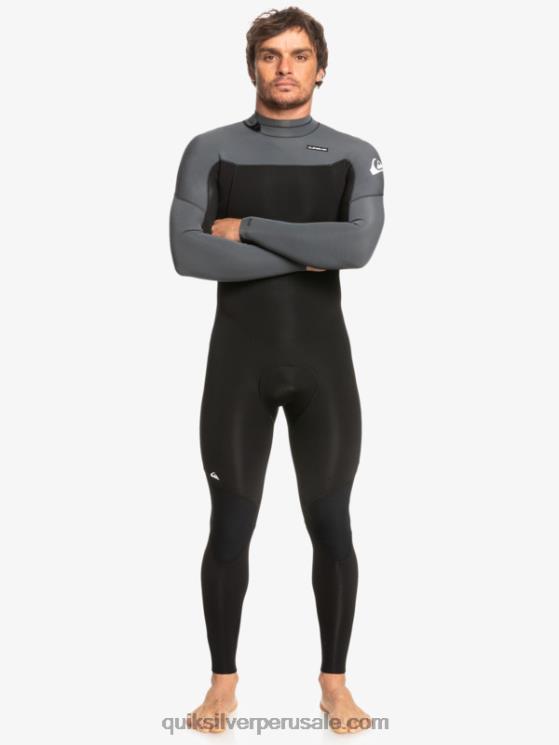 Quiksilver N8LNT926 hombres negro/bronce Traje de neopreno con cremallera trasera para 3/2 sesiones diarias