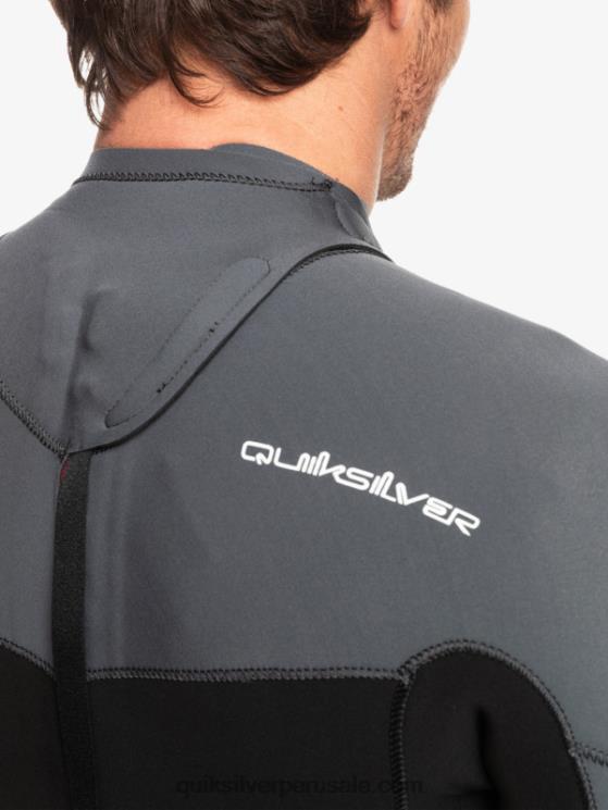 Quiksilver N8LNT926 hombres negro/bronce Traje de neopreno con cremallera trasera para 3/2 sesiones diarias