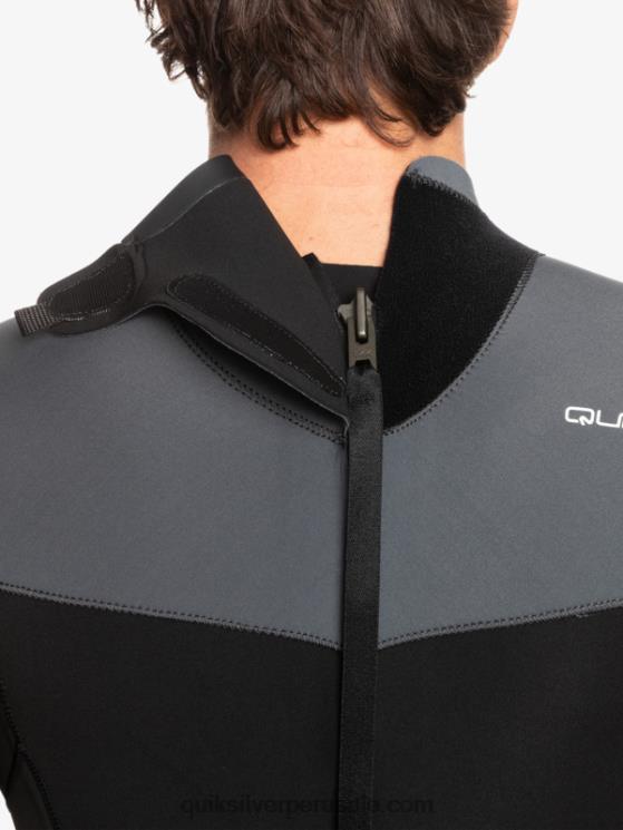Quiksilver N8LNT926 hombres negro/bronce Traje de neopreno con cremallera trasera para 3/2 sesiones diarias