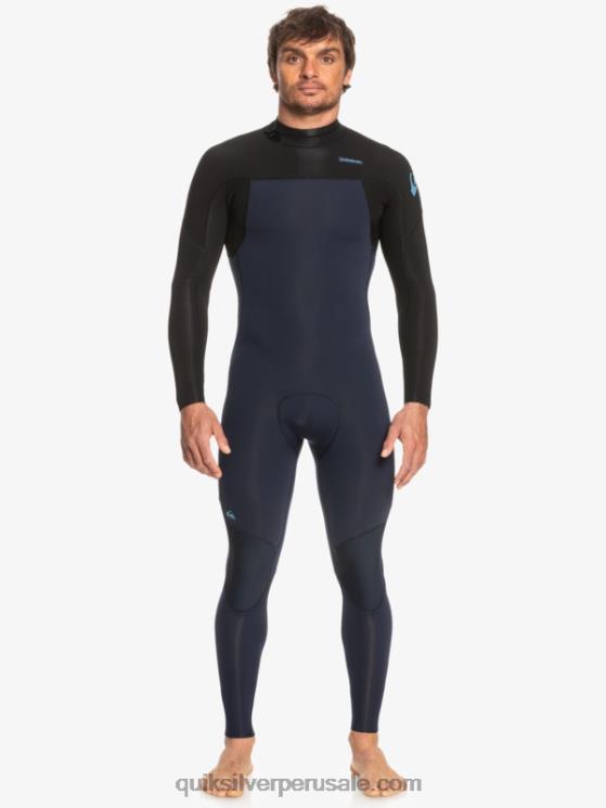 Quiksilver N8LNT927 hombres azul marino oscuro/negro Traje de neopreno con cremallera trasera para 3/2 sesiones diarias