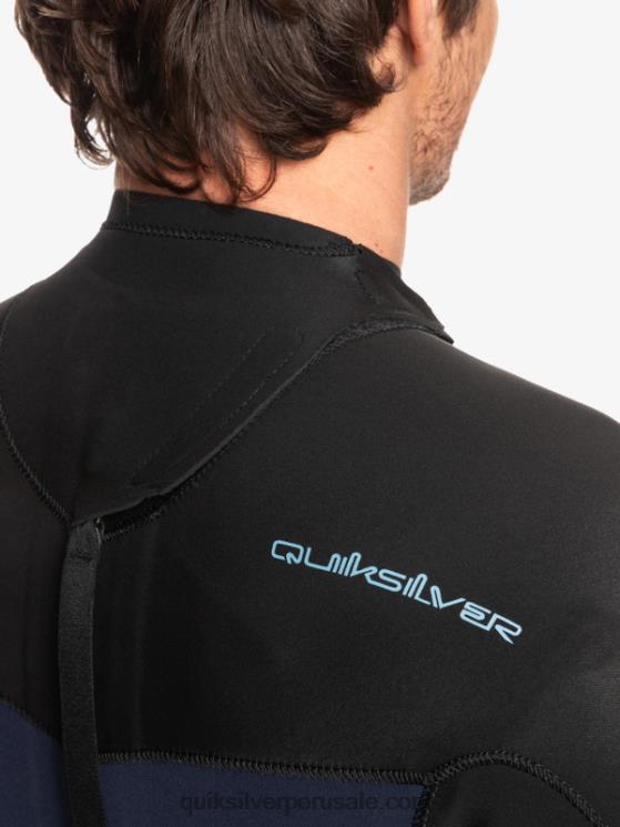 Quiksilver N8LNT927 hombres azul marino oscuro/negro Traje de neopreno con cremallera trasera para 3/2 sesiones diarias