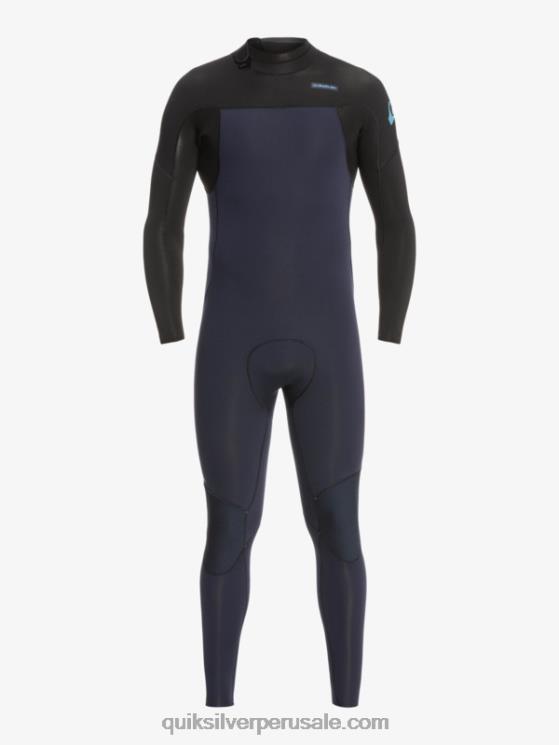 Quiksilver N8LNT927 hombres azul marino oscuro/negro Traje de neopreno con cremallera trasera para 3/2 sesiones diarias