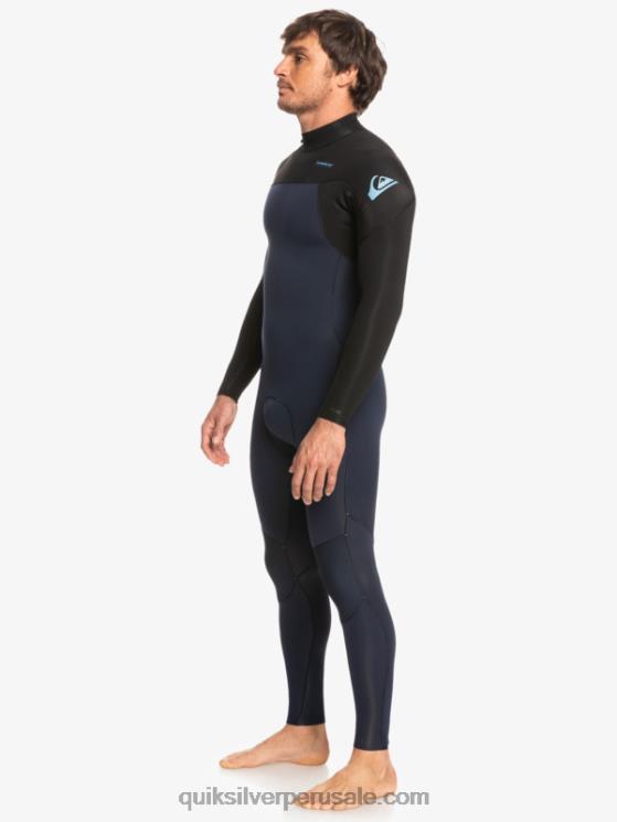 Quiksilver N8LNT927 hombres azul marino oscuro/negro Traje de neopreno con cremallera trasera para 3/2 sesiones diarias