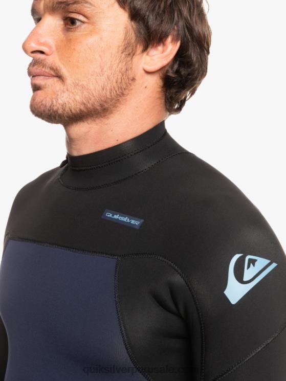 Quiksilver N8LNT927 hombres azul marino oscuro/negro Traje de neopreno con cremallera trasera para 3/2 sesiones diarias