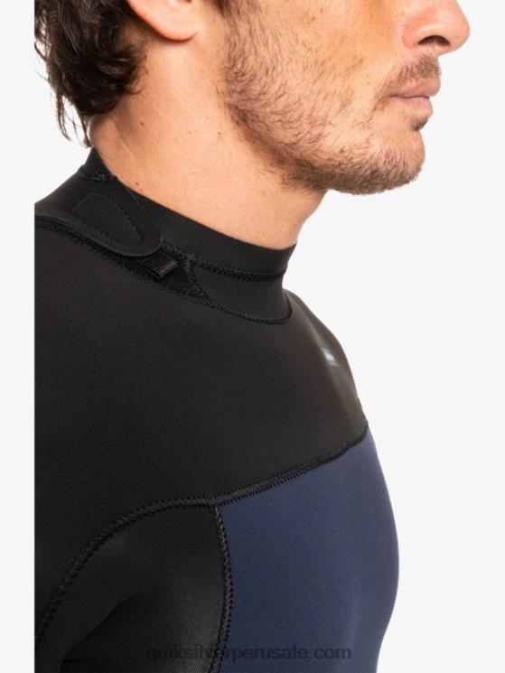 Quiksilver N8LNT927 hombres azul marino oscuro/negro Traje de neopreno con cremallera trasera para 3/2 sesiones diarias