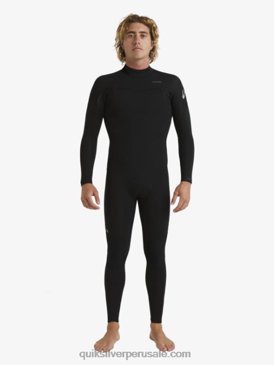 Quiksilver N8LNT928 hombres negro Traje de neopreno con cremallera trasera para 3/2 sesiones diarias