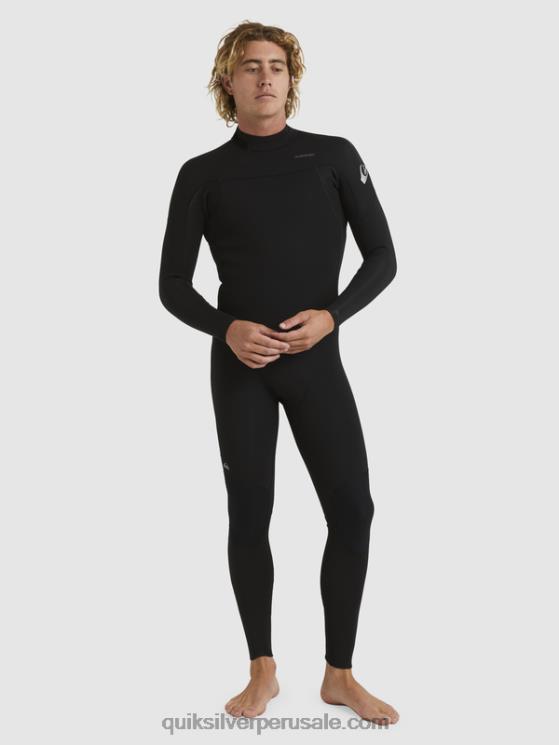 Quiksilver N8LNT928 hombres negro Traje de neopreno con cremallera trasera para 3/2 sesiones diarias