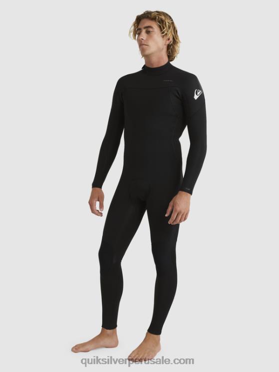 Quiksilver N8LNT928 hombres negro Traje de neopreno con cremallera trasera para 3/2 sesiones diarias
