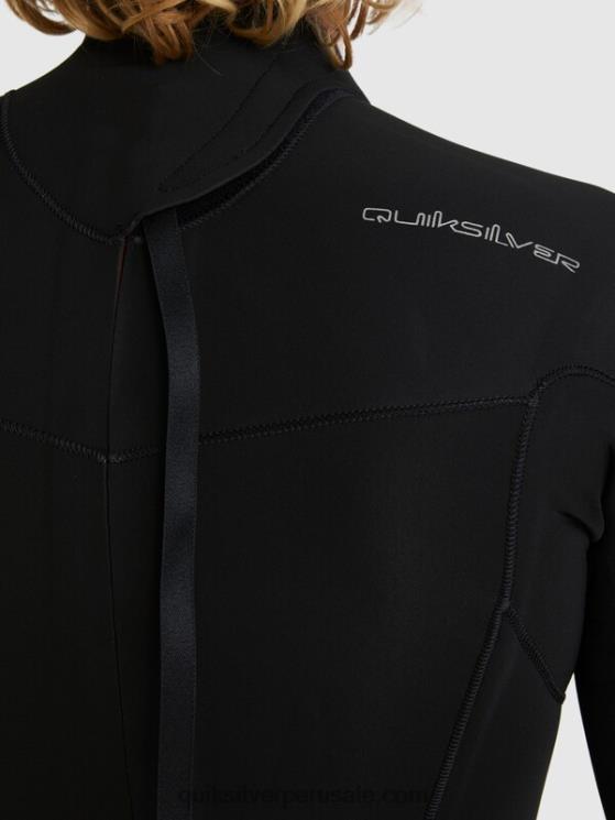Quiksilver N8LNT928 hombres negro Traje de neopreno con cremallera trasera para 3/2 sesiones diarias