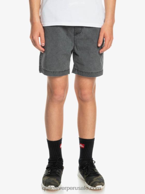 Quiksilver N8LNT2079 Niños negro 8-16 taxer 15 pantalones cortos con cintura elástica