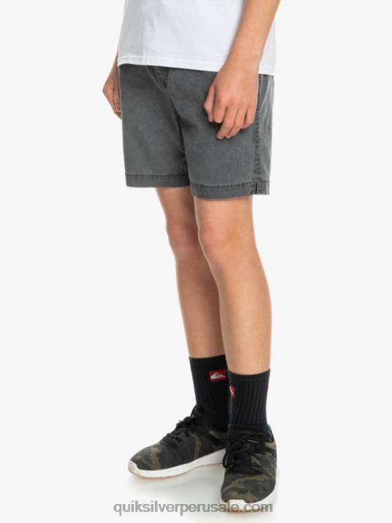 Quiksilver N8LNT2079 Niños negro 8-16 taxer 15 pantalones cortos con cintura elástica