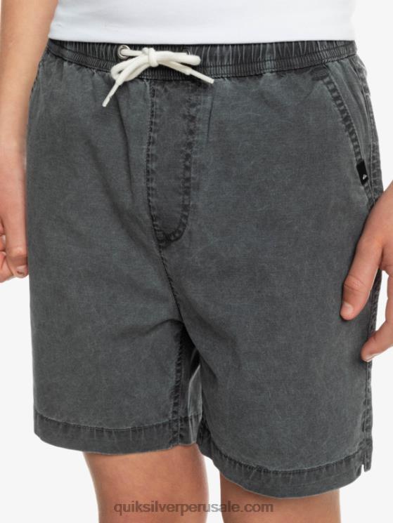 Quiksilver N8LNT2079 Niños negro 8-16 taxer 15 pantalones cortos con cintura elástica